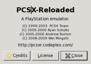 PCSX-Reloaded about screen