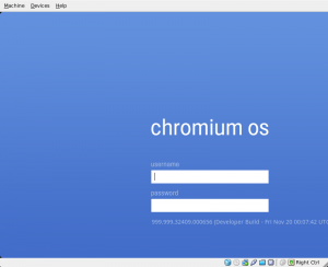 Chrome OS Login screen