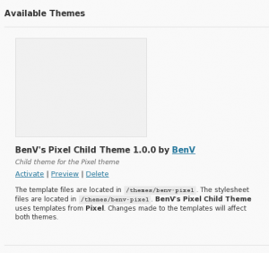 BenV's WordPress Pixel Child Theme