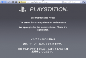 Sony PlayStation stuff still down