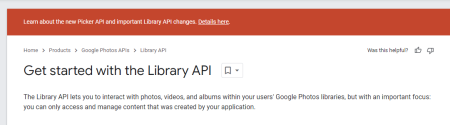 updated google photos api