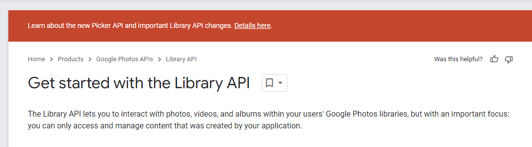 updated google photos api